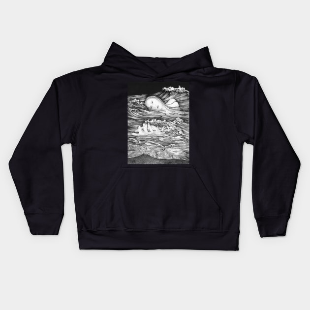 Goddess of the Tides Kids Hoodie by ECMazur